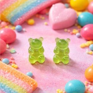 Green Gummy Bear Earrings